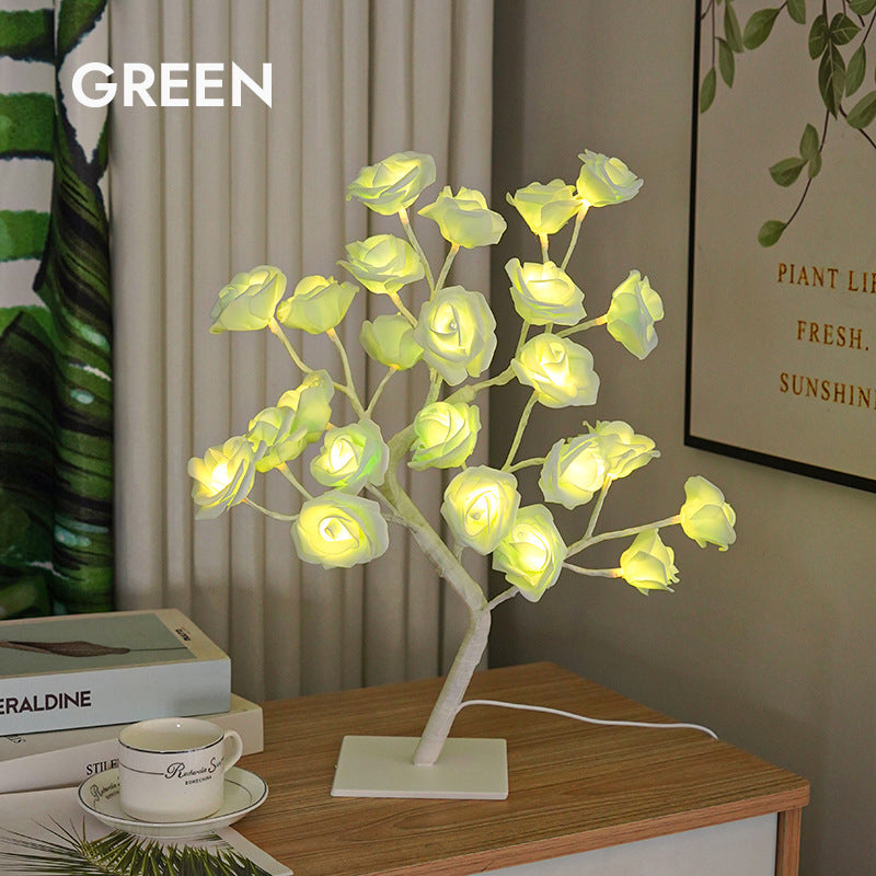 Rose Tree Night Light - Lampada da Tavolo Alimentata tramite USB