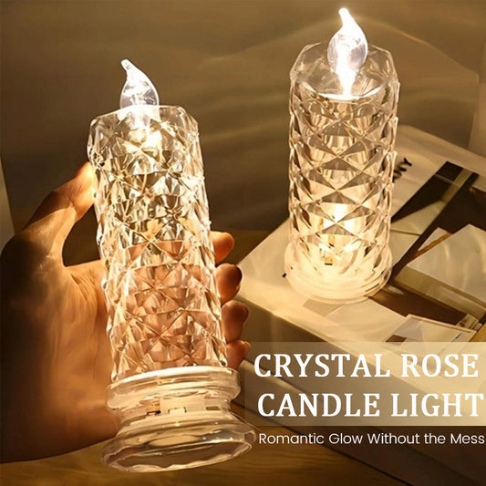 ✨ Lysestage af krystalroser - romantisk glamour uden rod