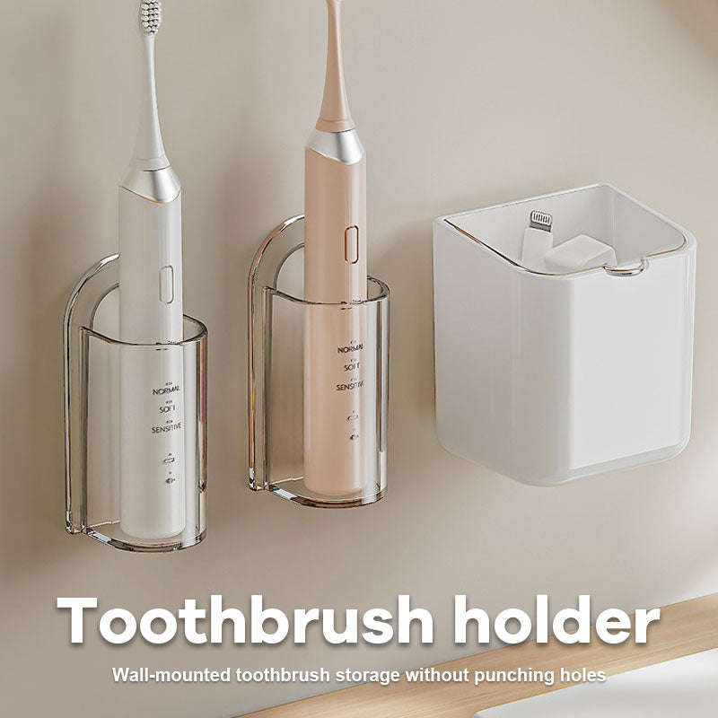 Vægmonteret opbevaring af tandbørster uden huller