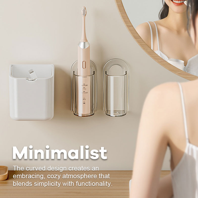 Vægmonteret opbevaring af tandbørster uden huller