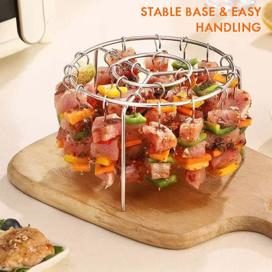 🔥 Air Fryer Skewer Rack | 360° jævn madlavning, sprød og saftig! 🍢