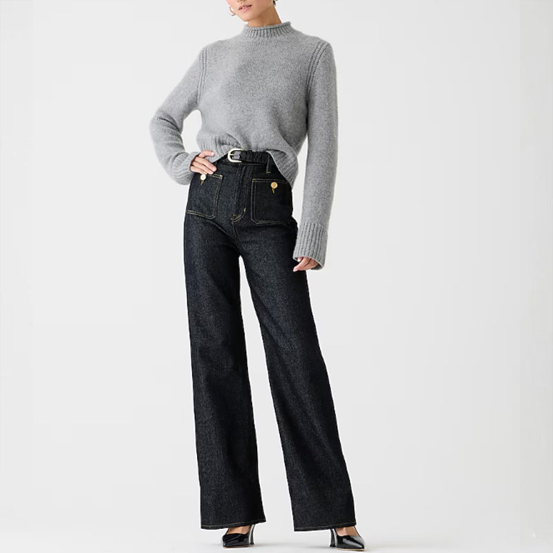 👖Tummy-Control Sailor-bukser med brede ben⭐