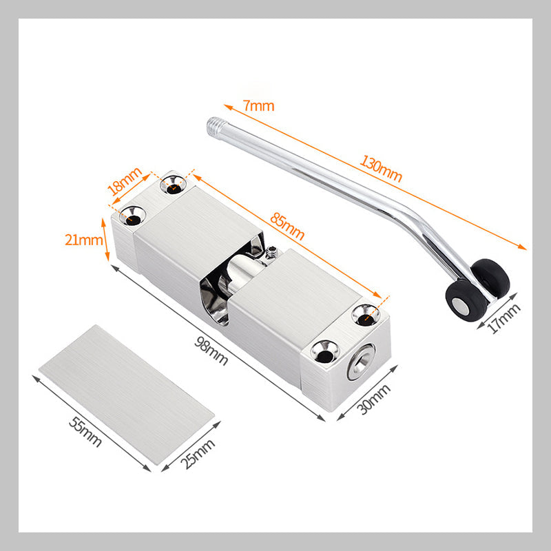 Lydløs justerbar automatisk dørlukker