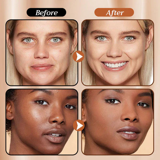 Øjeblikkeligt dækkende foundation med indbygget pensel