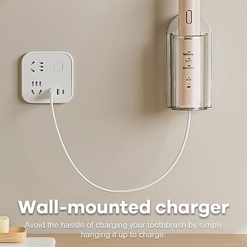 Vægmonteret opbevaring af tandbørster uden huller