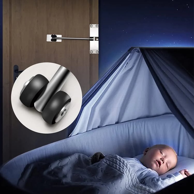 Lydløs justerbar automatisk dørlukker