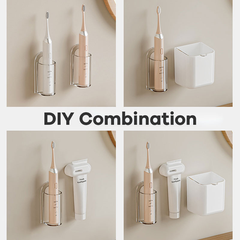 Vægmonteret opbevaring af tandbørster uden huller