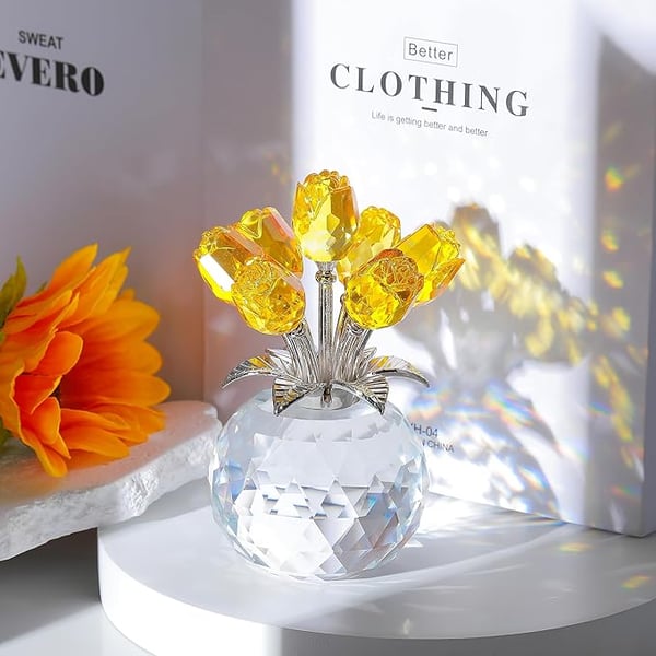 🌈✨ Vaso Prisma con Fiori di Cristallo ✨🌈