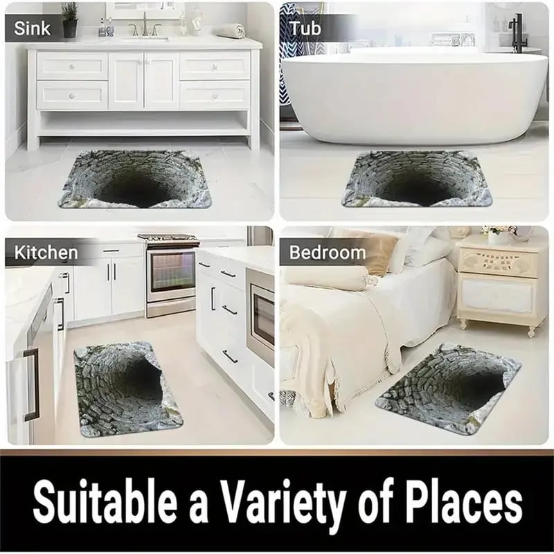 Visuell illusion Endless Abyss-mönster HD-tryckt halkfri dörrmatt