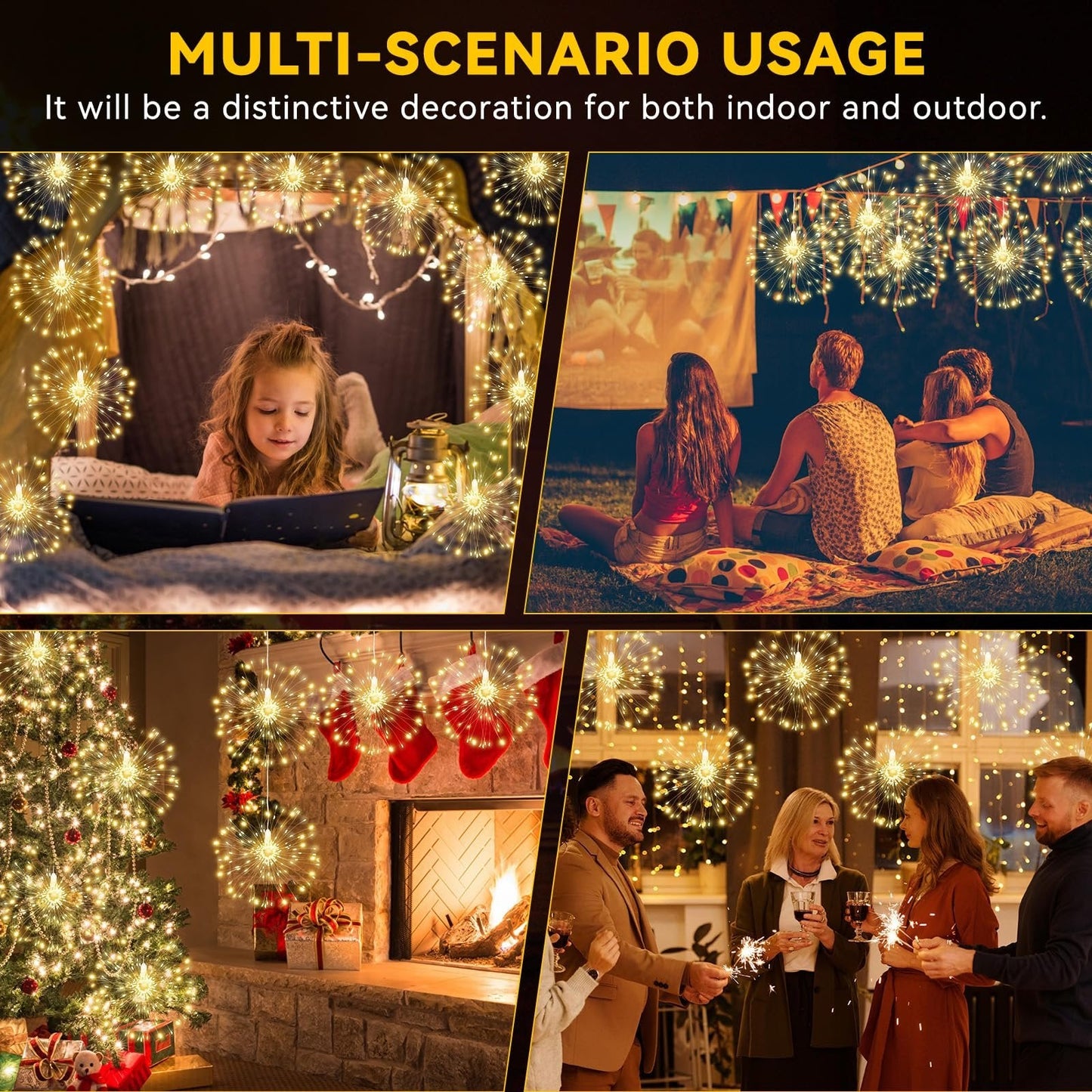 🎄Hængende Starburst Solar Fairy Lights til jul