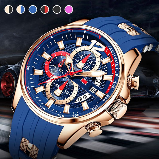 Vandtæt herremodesportsur med lysende funktion