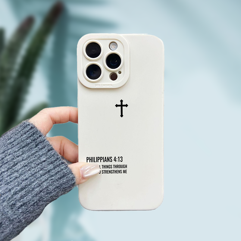 Matowe etui na iPhone'a z wzorem krzyża