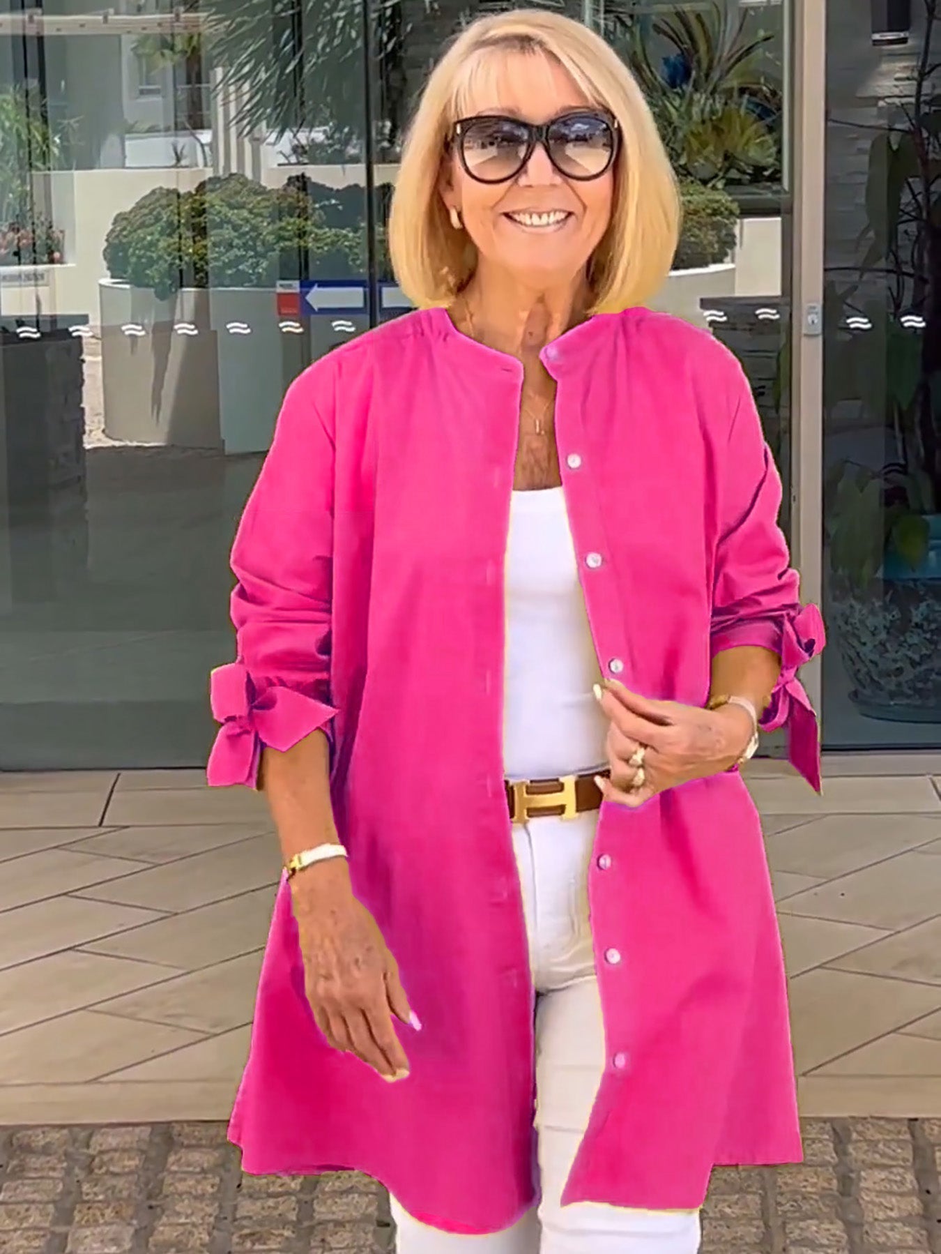 ✨Lange cardigans, ensfarvet bomuld