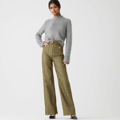 👖Tummy-Control Sailor-bukser med brede ben⭐