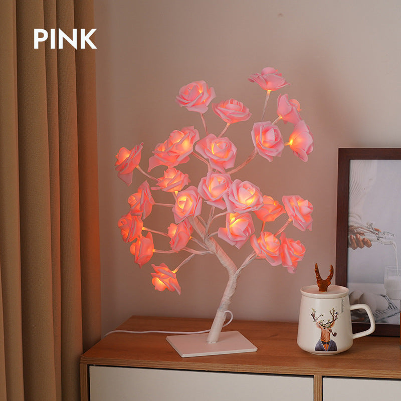 Rose Tree Night Light - Lampada da Tavolo Alimentata tramite USB