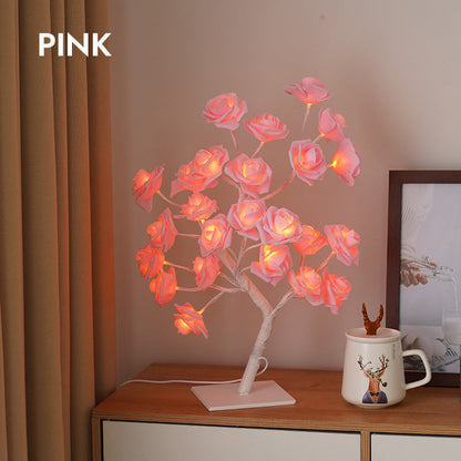 Rose Tree Night Light - Lampada da Tavolo Alimentata tramite USB