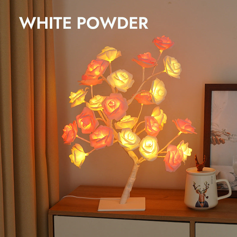 Rose Tree Night Light - Lampada da Tavolo Alimentata tramite USB