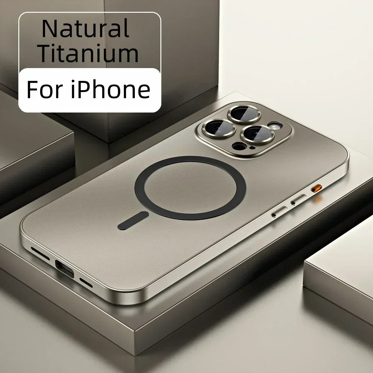 Enkelt magnetisk mobilcover i metal til iPhone