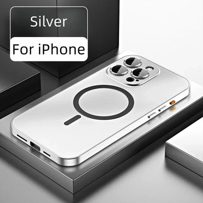 Enkelt magnetisk mobilcover i metal til iPhone
