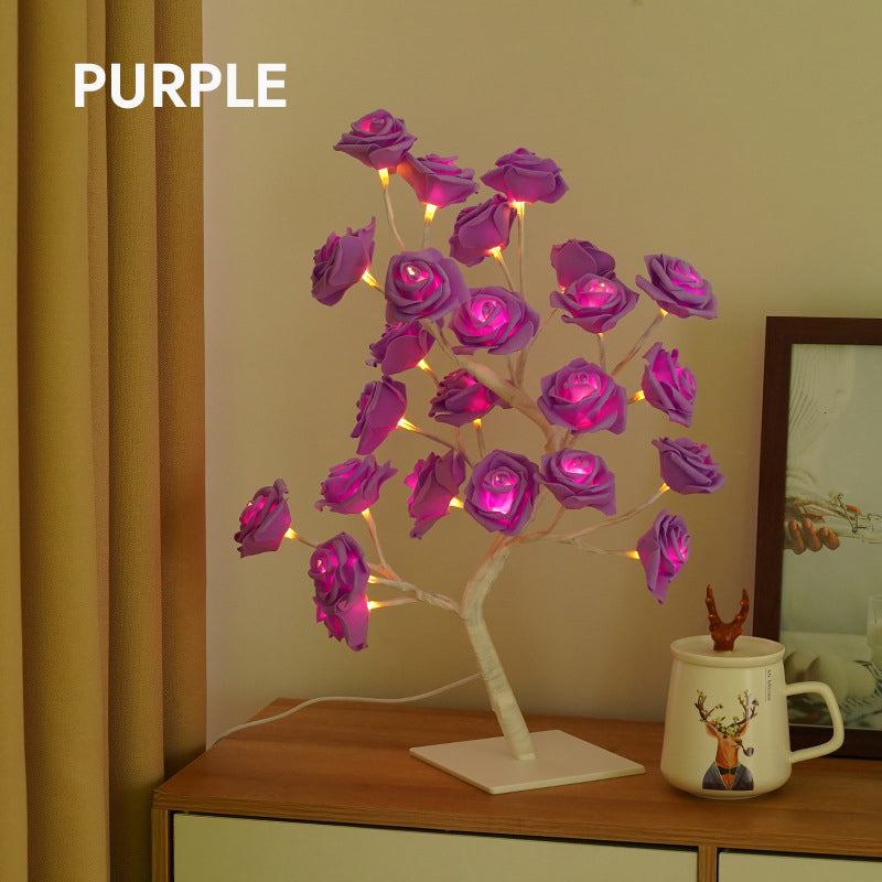 Rose Tree Night Light - Lampada da Tavolo Alimentata tramite USB