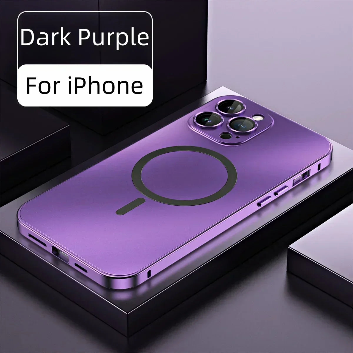 Enkelt magnetisk mobilcover i metal til iPhone