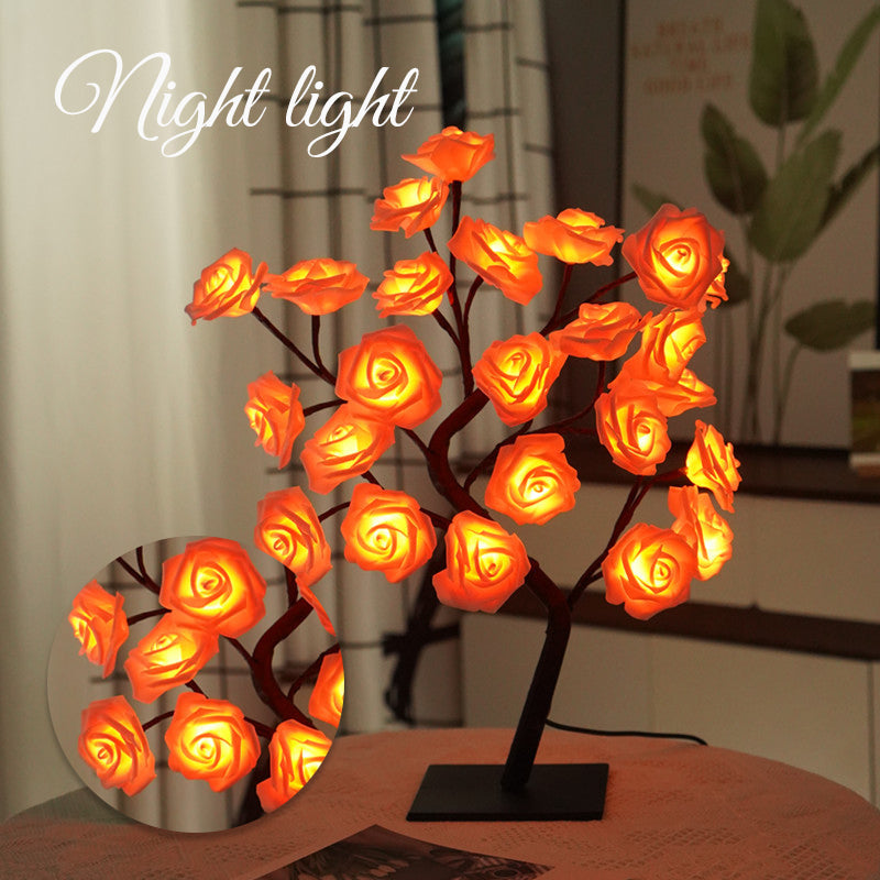 Rose Tree Night Light - Lampada da Tavolo Alimentata tramite USB