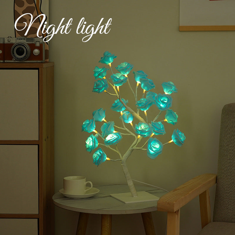 Rose Tree Night Light - Lampada da Tavolo Alimentata tramite USB