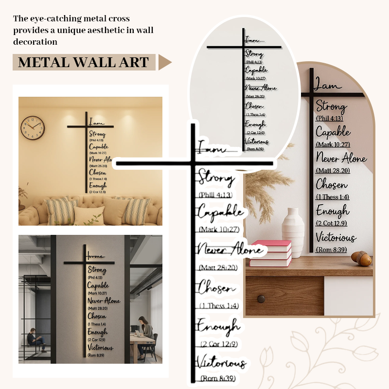 Metal kors vægkunst med Jesus krucifiks
