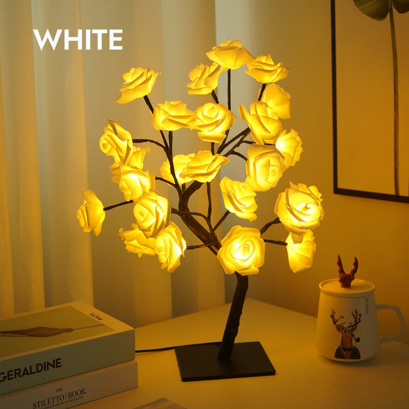 Rose Tree Night Light - Lampada da Tavolo Alimentata tramite USB