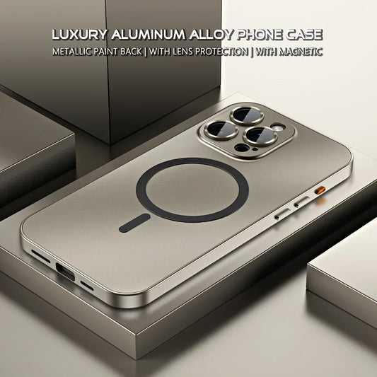 Enkelt magnetisk mobilcover i metal til iPhone