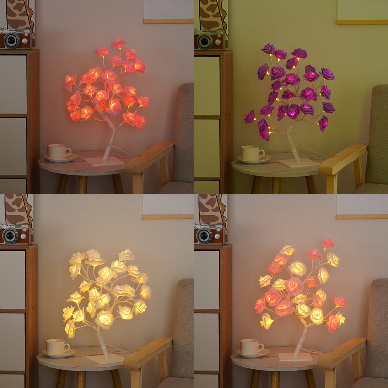 Rose Tree Night Light - Lampada da Tavolo Alimentata tramite USB