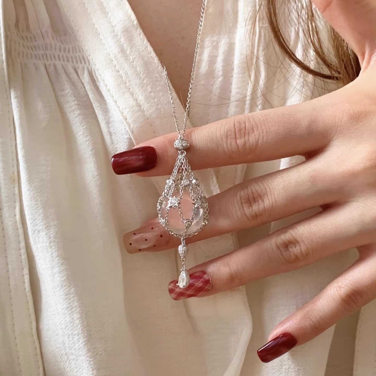 Perlione Lavalier in Perle d'Acqua Dolce 14.0-15.0mm