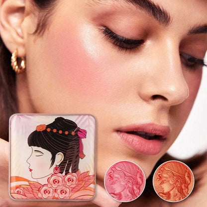 🔥Cosmetic NO.1🔥Smooth powder blush palette med prægede kinder