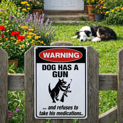 Cartello di Avvertimento Umoristico "Cane da Guardia" 🐶 — Dai ai Tuoi Vicini Qualcosa di cui Parlare