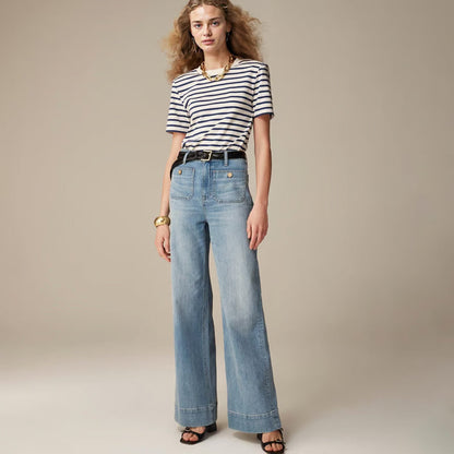 👖Tummy-Control Sailor-bukser med brede ben⭐