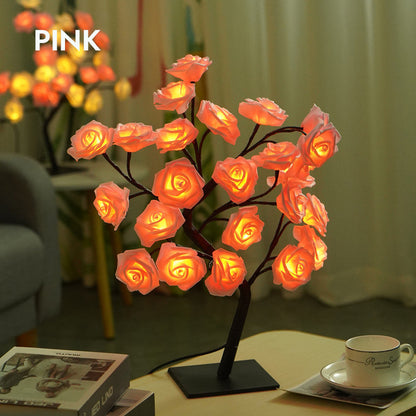 Rose Tree Night Light - Lampada da Tavolo Alimentata tramite USB