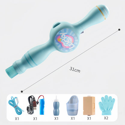 Macchina per Bolle di Nebbia per Bambini – Bacchetta Elastico-Fumo, Spada di Bolle Fumanti, Giocattolo STEM Interattivo con Luci & Musica, Divertimento Genitore-Figlio, Gioco Estivo all’Aperto, Regalo di Compleanno per Ragazzi & Ragazze