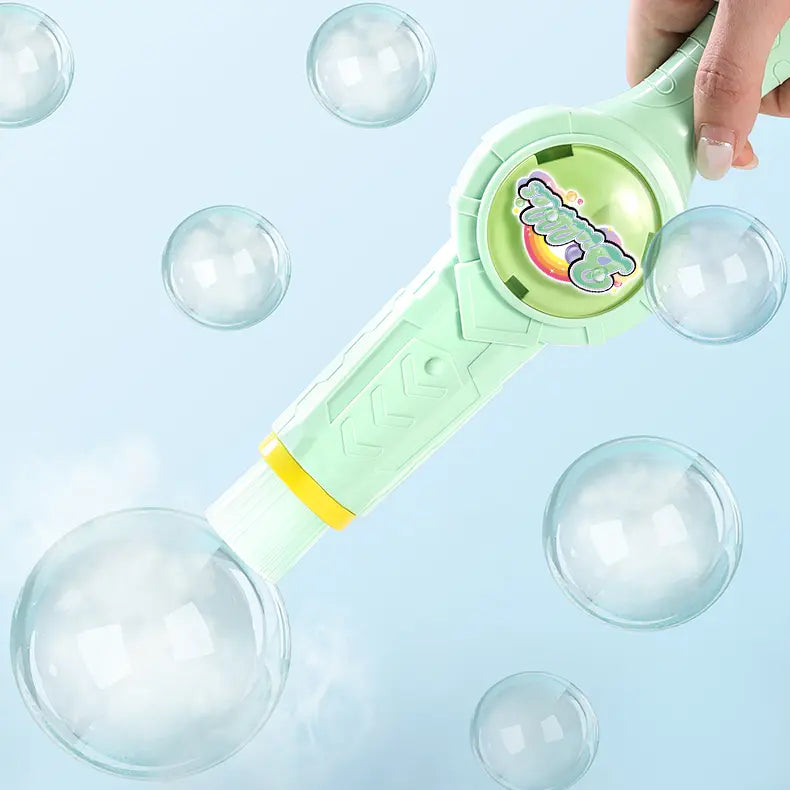 Macchina per Bolle di Nebbia per Bambini – Bacchetta Elastico-Fumo, Spada di Bolle Fumanti, Giocattolo STEM Interattivo con Luci & Musica, Divertimento Genitore-Figlio, Gioco Estivo all’Aperto, Regalo di Compleanno per Ragazzi & Ragazze