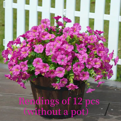 Set 12 Bouquet Artificiali: Eucalipto e Morning Glory per Casa e Giardino 🌿🌸