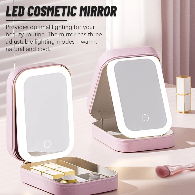 LED tri-farve justerbart makeup spejl