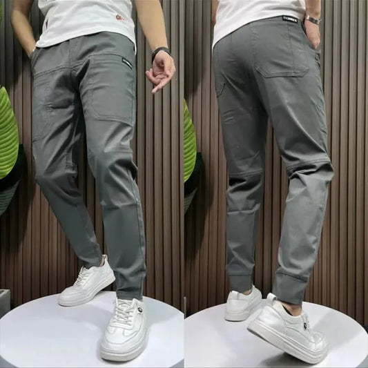 Mænds High Stretch Skinny Cargo-bukser med flere lommer👖