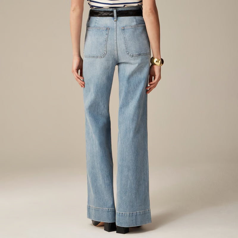 👖Tummy-Control Sailor-bukser med brede ben⭐