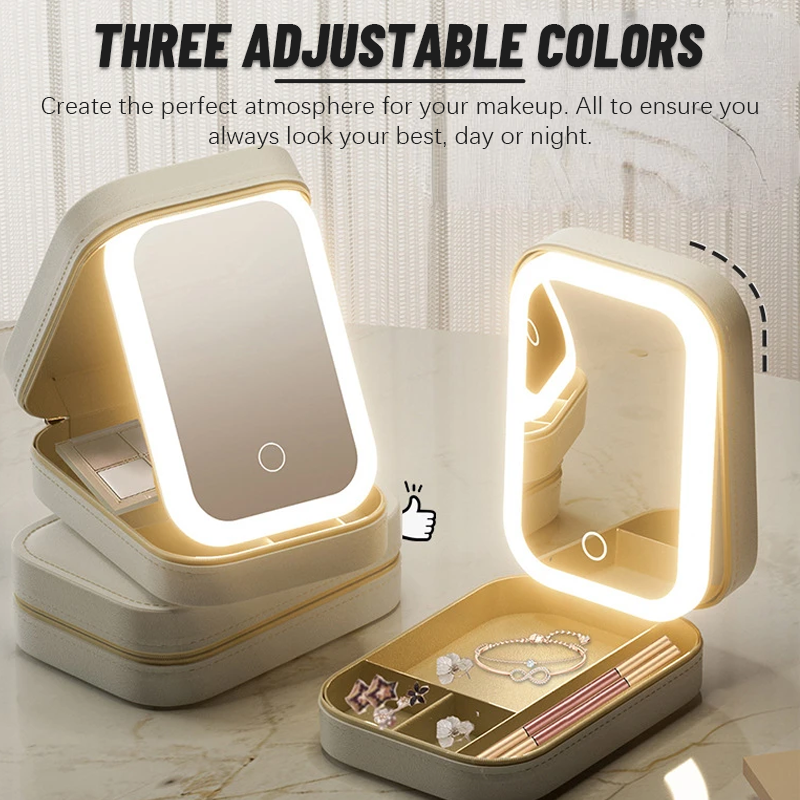 LED tri-farve justerbart makeup spejl