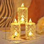 Flammeløst stearinlys i krystal