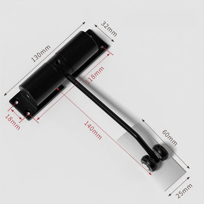 Lydløs justerbar automatisk dørlukker