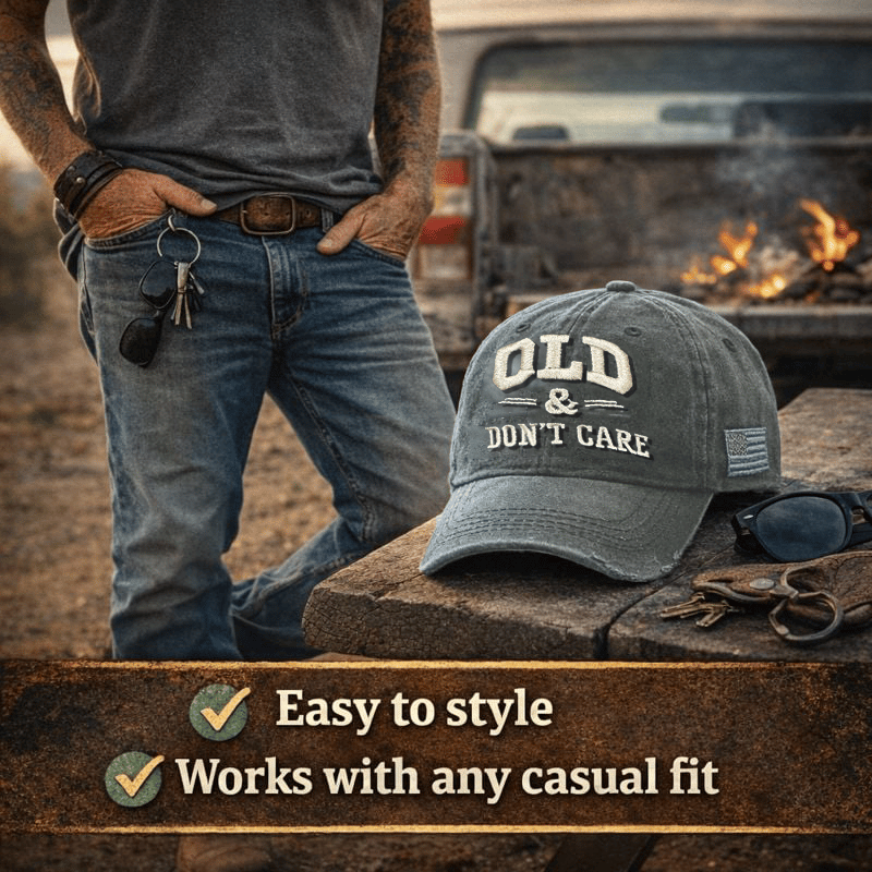 🧢 Offerta Calda di Capodanno 2026 | Cappellino Vintage Distressed “OLD & DON’T CARE”