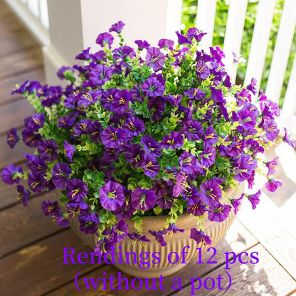 Set 12 Bouquet Artificiali: Eucalipto e Morning Glory per Casa e Giardino 🌿🌸