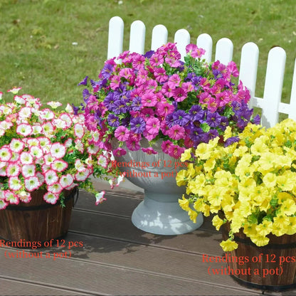 Set 12 Bouquet Artificiali: Eucalipto e Morning Glory per Casa e Giardino 🌿🌸