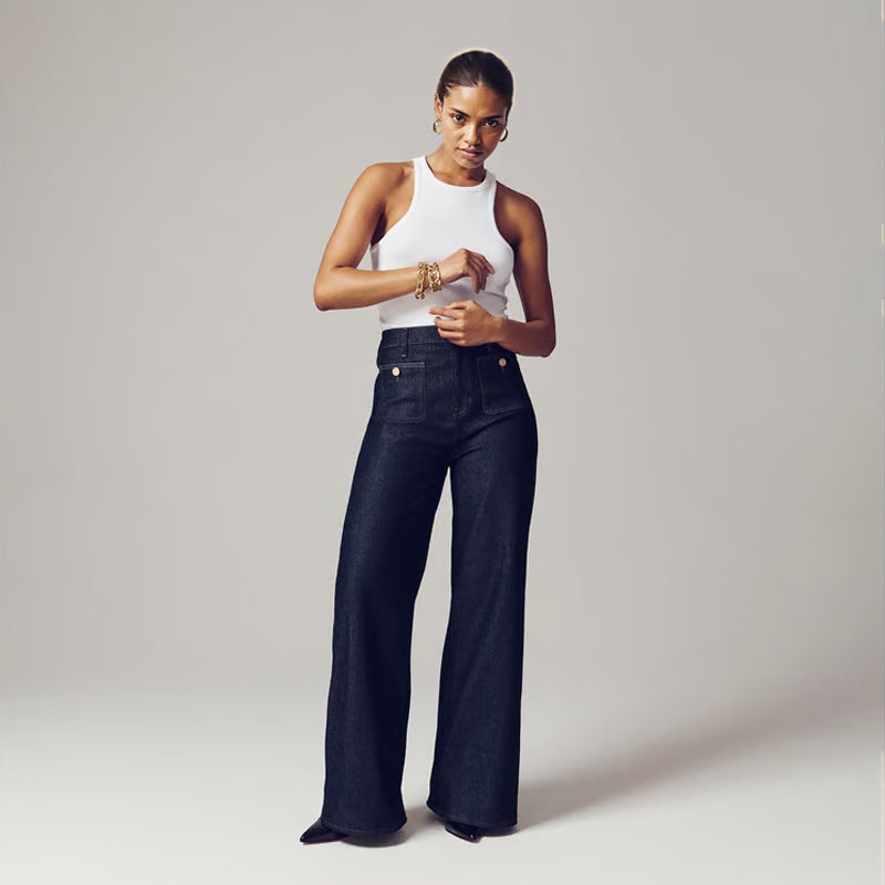 👖Tummy-Control Sailor-bukser med brede ben⭐