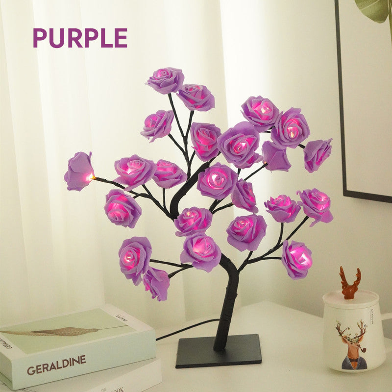 Rose Tree Night Light - Lampada da Tavolo Alimentata tramite USB